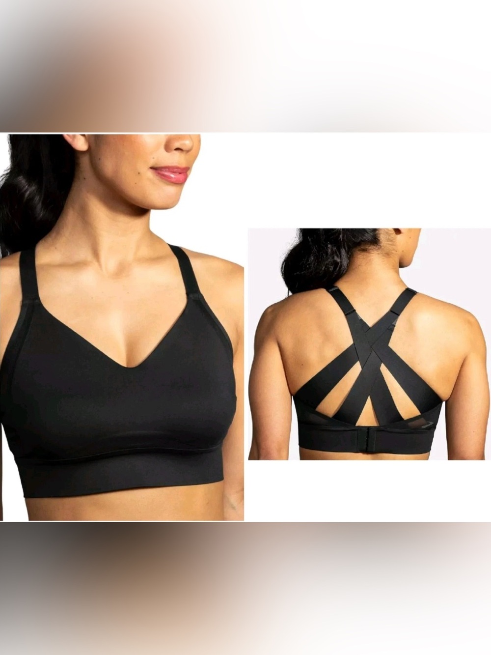 Brooks Drive Interlace Sports Bra Black 34 C/D athletic running barely worn